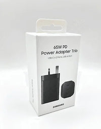 Samsung 65W 3-Port Super Fast Charging Wall Charger, GaN Adapter for Samsung Galaxy S25 Ultra/S25/S25+/S24 Ultra/S24/S24+/S23 Ultra/S23/S23+/S22/S22 Ultra/S22+/Z Fold 3/ laptops, EP-T6530NBEGAE