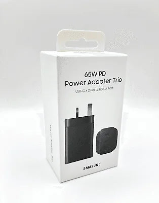Samsung 65W 3-Port Super Fast Charging Wall Charger, GaN Adapter for Samsung Galaxy S25 Ultra/S25/S25+/S24 Ultra/S24/S24+/S23 Ultra/S23/S23+/S22/S22 Ultra/S22+/Z Fold 3/ laptops, EP-T6530NBEGAE