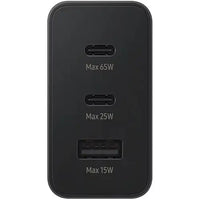 Samsung 65W 3-Port Super Fast Charging Wall Charger, GaN Adapter for Samsung Galaxy S25 Ultra/S25/S25+/S24 Ultra/S24/S24+/S23 Ultra/S23/S23+/S22/S22 Ultra/S22+/Z Fold 3/ laptops, EP-T6530NBEGAE